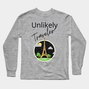 Unlikely Traveler Eiffel Tower Paris Long Sleeve T-Shirt